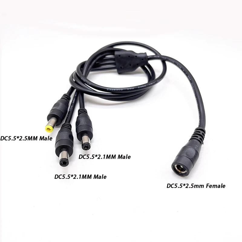 Cable divisor para Minitor Led Light, Cable divisor de 18awg, todo de cobre, DC5.5 x 2,5 MM, 1 hembra, 3 macho, 12V, DC5.5 x 2,5 MM, 5,5x2,1 MM, 0,5 M - imagen 2