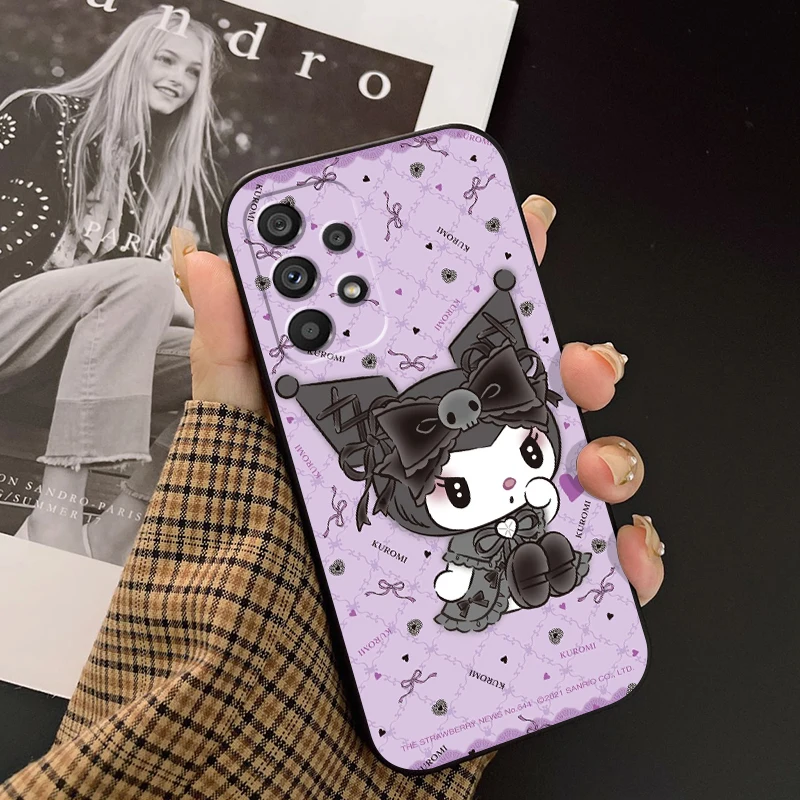 Sanrio Kuromi Melody Exquisite para Samsung A53, A52, A33, A32, A51, A71, A21S, A13, A73, A55, A22, A23, A35, A72, A54, A12, 5G, negro, TPU - imagen 2