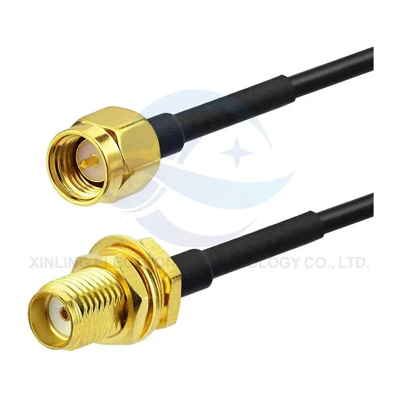 Conector RP-SMA SMA Cable de extensión macho a hembra Cable alimentador de cobre para tarjeta de red WiFi Coaxial antena enrutadora RG174 - imagen 3