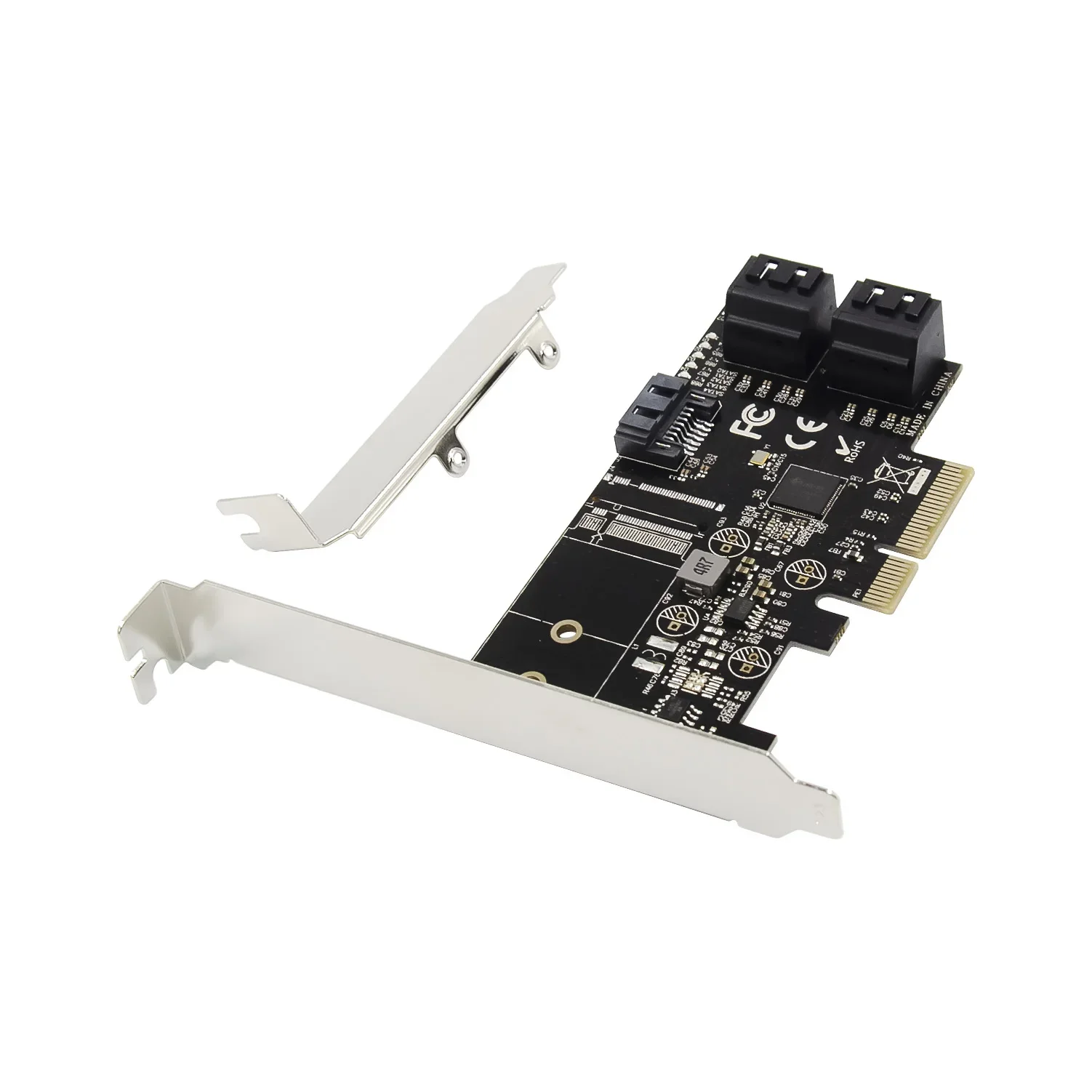 Adaptador SATA a PCIE 5 puertos PCI Express X4 X8 X16 a SATA 3,0 tarjeta de expansión de velocidad de 6 Gbp Cable de datos SATA 3,0