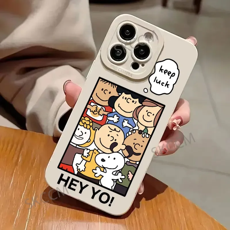 Funda de silicona suave con correa de mano para iPhone, carcasa bonita de Anime con Snoopys para iPhone 16, 15, 14, 13, 12, 11 Pro Max, Mini, X, XR, XSMAX, 8, 7 Plus - imagen 5