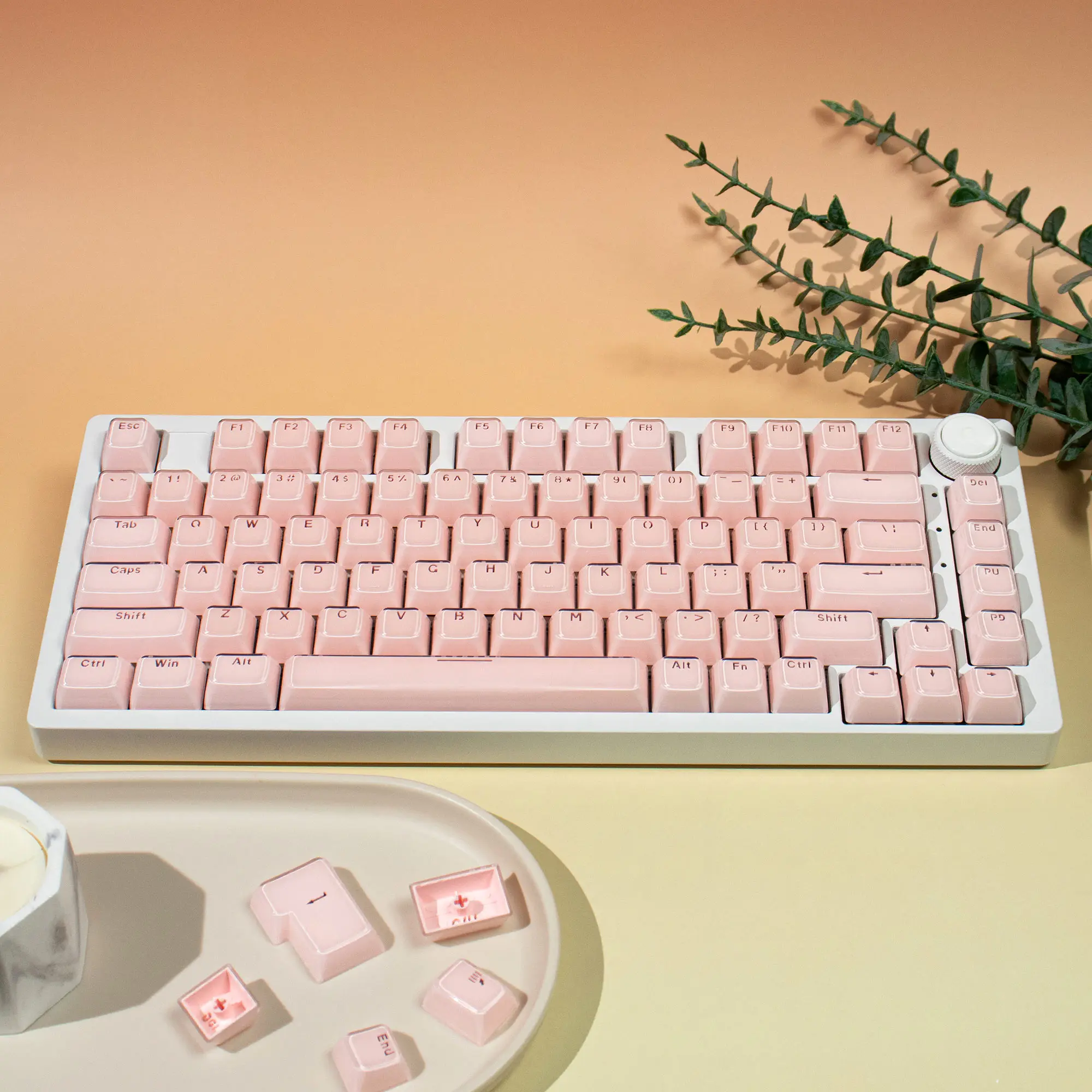 ASA-teclas de PC de cristal de gelatina rosa, 136 teclas, translúcidas, transparentes, retroiluminadas RGB, ABS, para interruptores MX, Teclado mecánico - imagen 3