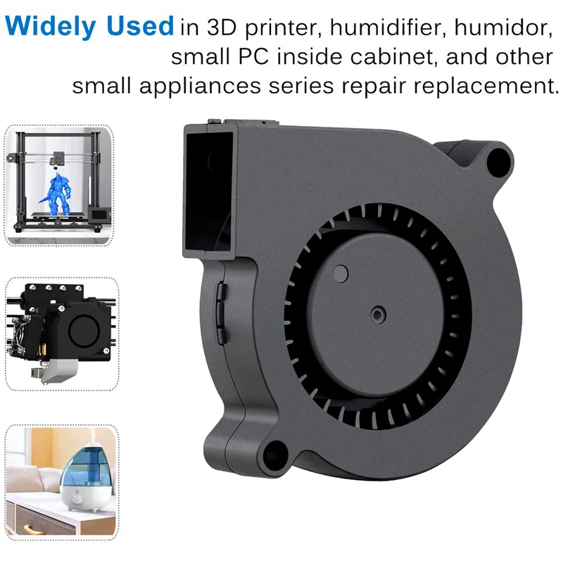 Gdstime-ventilador de refrigeración Turbo para impresora 3D, enfriador centrífugo sin escobillas, 2 piezas, 5cm, 24V, 2 pines, 50x50x15mm, 5015 - imagen 2