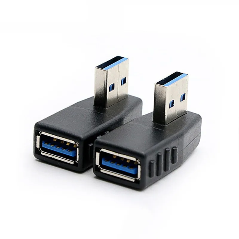 Conector USB 2,0/3,0 90 grados Vertical izquierdo derecho arriba abajo en ángulo USB tipo A macho a hembra adaptador convertidor M/F negro/azul - imagen 5