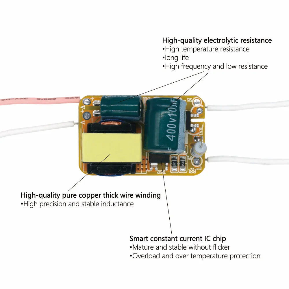 Transformadores de Controlador LED de 20-30W, fuente de alimentación de CA 200-240V, transformadores de iluminación de CC 80-160V, 225mA para luces LED, Unidad de fuente de alimentación - imagen 5