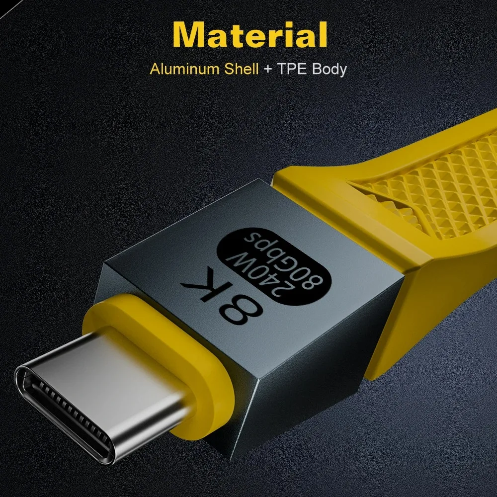 Cable USB4 v2.0 80Gbps Compatible con Thunderbolt5/4/3 Soporte 8K@60Hz PD3.1 240W Cable corto USB C a C para teléfono móvil SSD - imagen 5