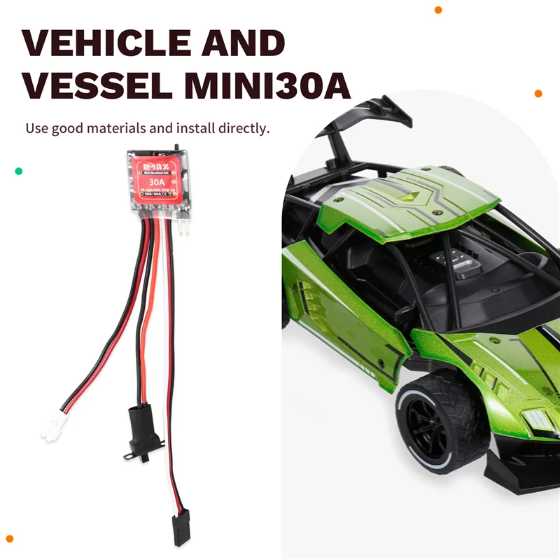 Top-Micro ESC 30A controlador de velocidad eléctrico cepillado 2S 4-8V para DIY Mini 1/16 1/18 1/24 RC coche barco tanque - imagen 5