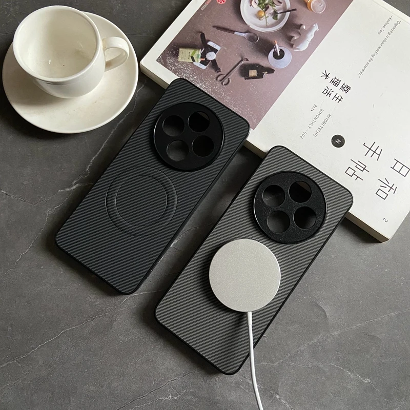 Funda magnética para Xiaomi Mi POCO F7 F6 X6 X7 Ultra Pro M7, Funda de cuero PU con textura de fibra de carbono, Funda completa para cámara Mag-safe - imagen 5