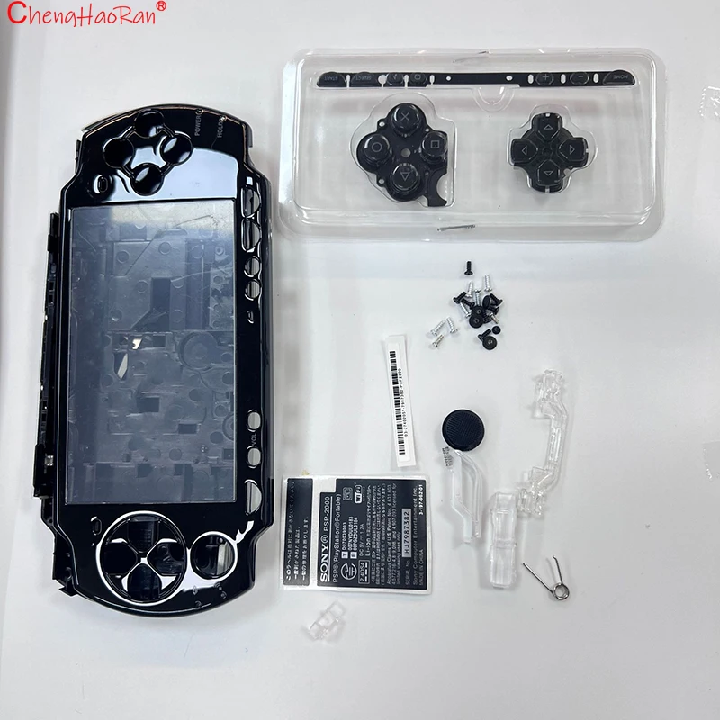 1 Juego de carcasa completa para consola de juegos PSP1000 2000 3000 con botones, tornillos y etiquetas adhesivas, cubierta de placa frontal superior inferior - imagen 4