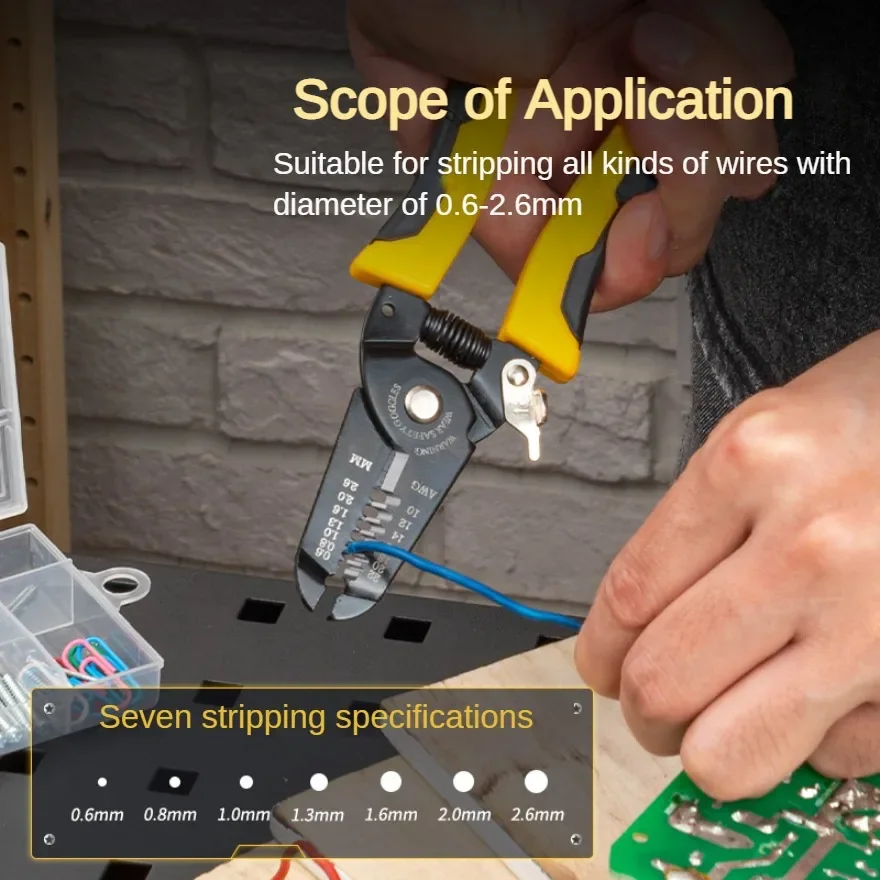 Deli-Alicates de prensado de pelado multifuncional, pelacables de red doméstica de electricista de 175mm, herramienta de prensado - imagen 2