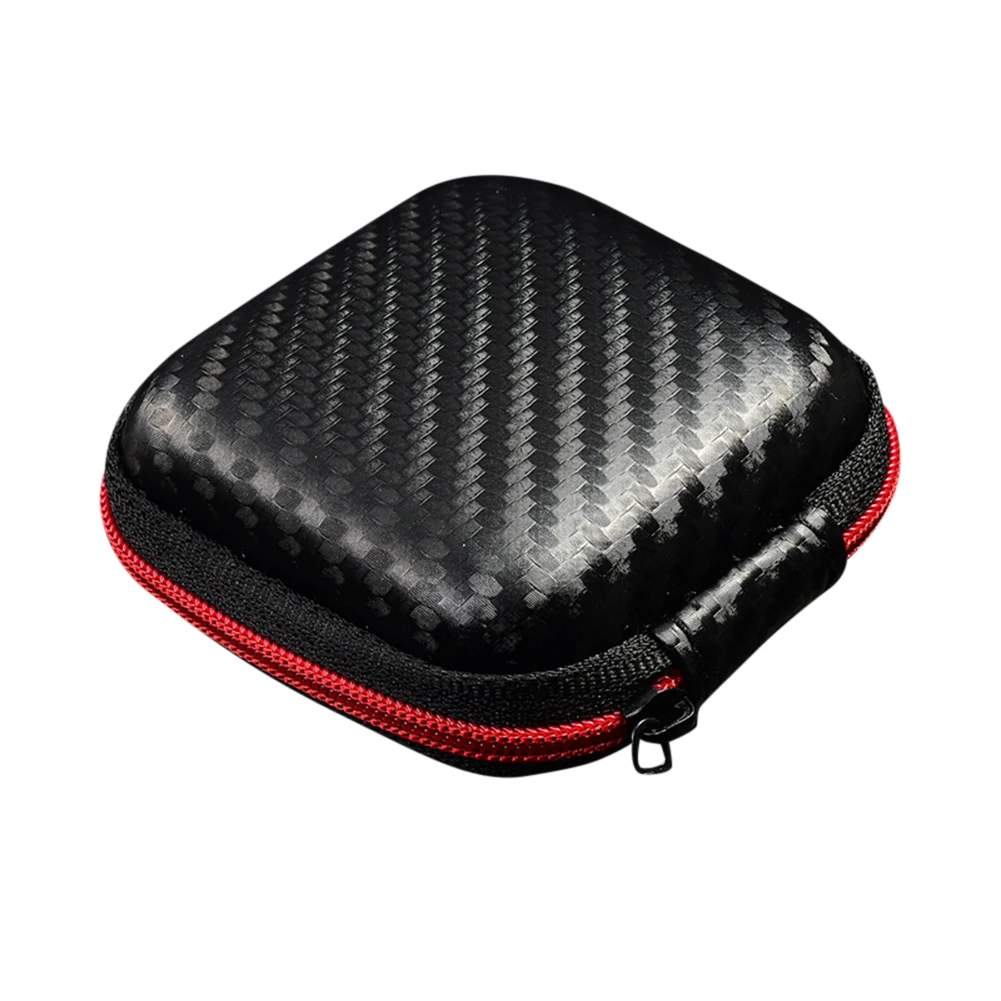 Estuche para auriculares, bolsa de almacenamiento ovalada, caja de almacenamiento de PU, contenedor de caja de almacenamiento portátil negro para KZ EDX PRO KZ ZSN, 1-5 uds. - imagen 4