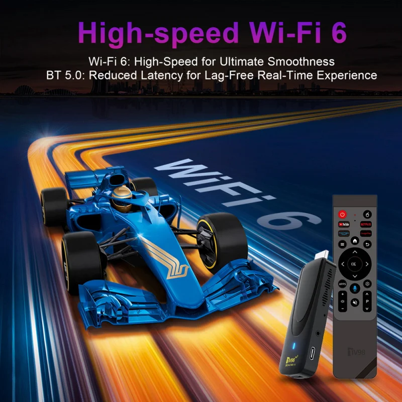 TV98 ATV X7 TV Stick Android 14.0 HD 4K 8K Rockchip RK3518 Quad Core 8GB 128GB WiFi Dual 4G 5G BT5.0 Control de Voz Inteligente iptv - imagen 4