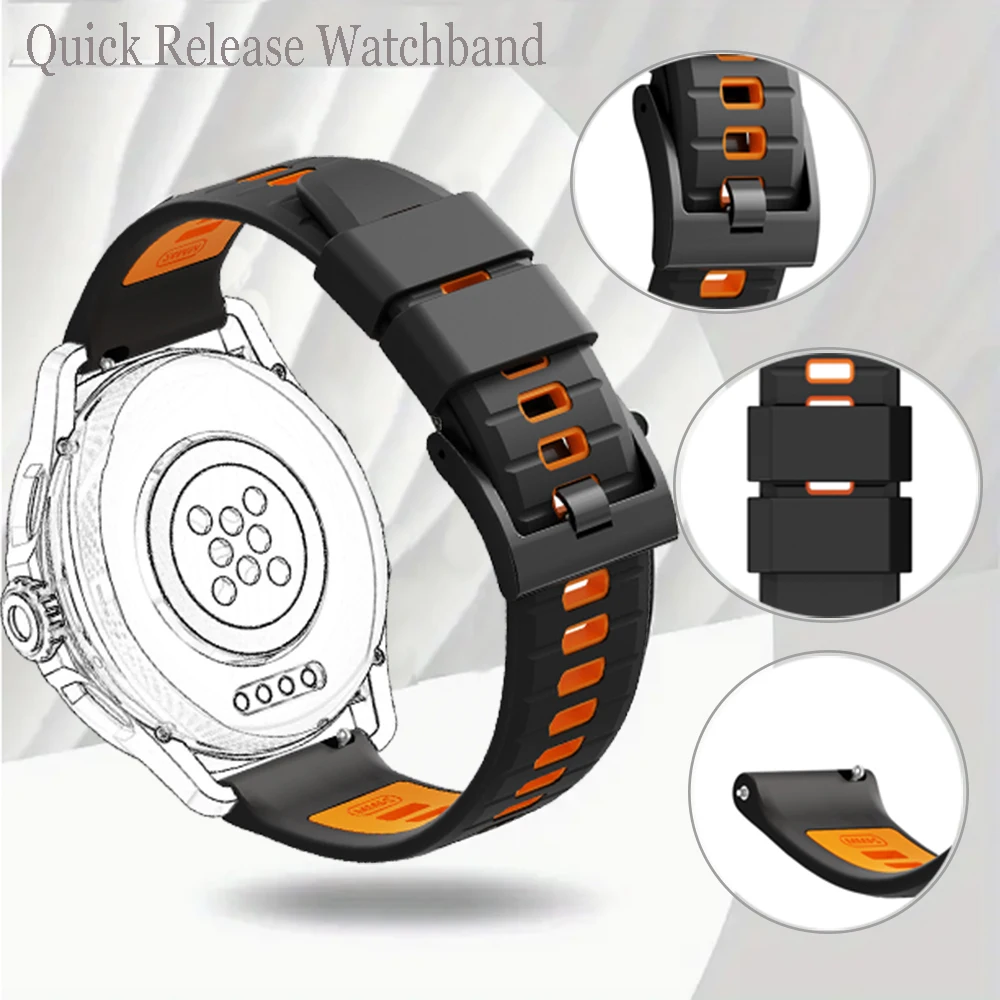 Correa de reloj deportivo de silicona de 24mm para Suunto Watch 9 Baro 7 D5, pulsera transpirable para Tic Watch Pro 5, accesorios para reloj inteligente - imagen 5