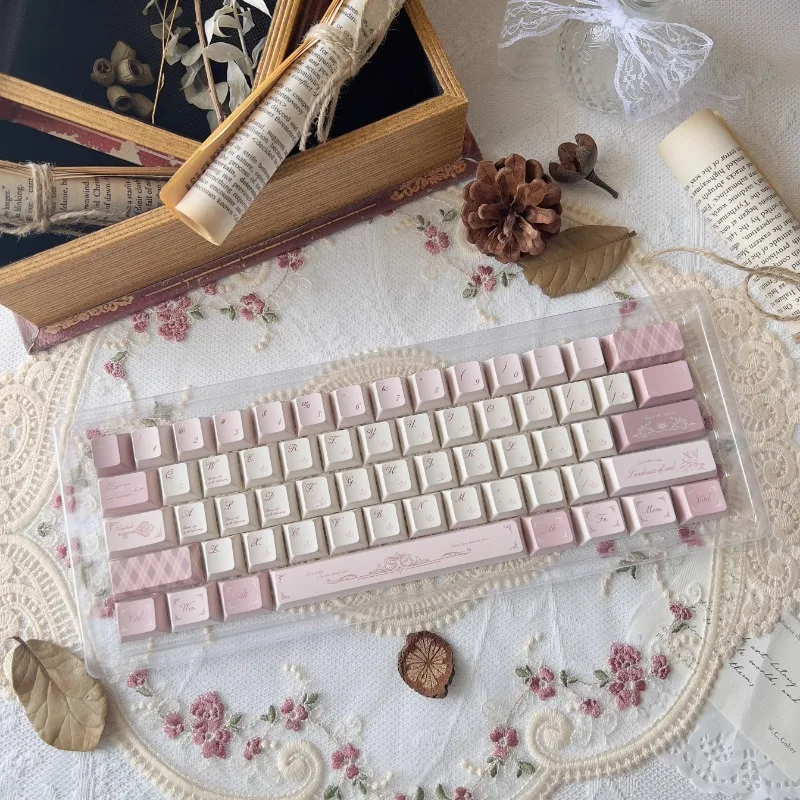 Teclas originales de color rosa y francés, accesorios de teclado mecánico personalizados con perfil de cereza, sublimación PBT, 140 teclas, regalo - imagen 4