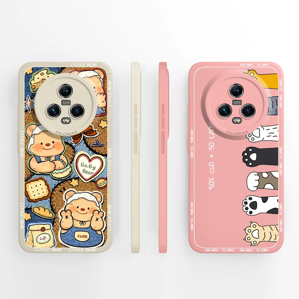 Para Honor Magic 5 Pro Funda de teléfono Linda Funda creativa de protección completa para Honor Magic5Pro parachoques antideslizante de silicona líquida suave - imagen 4