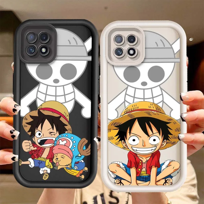 Monkey Luffy para OPPO A96 A58 A74 A78 A72 A53 A54S A94 A54 A16 A52 A57 A98 A76 funda de teléfono con escalera ocular
