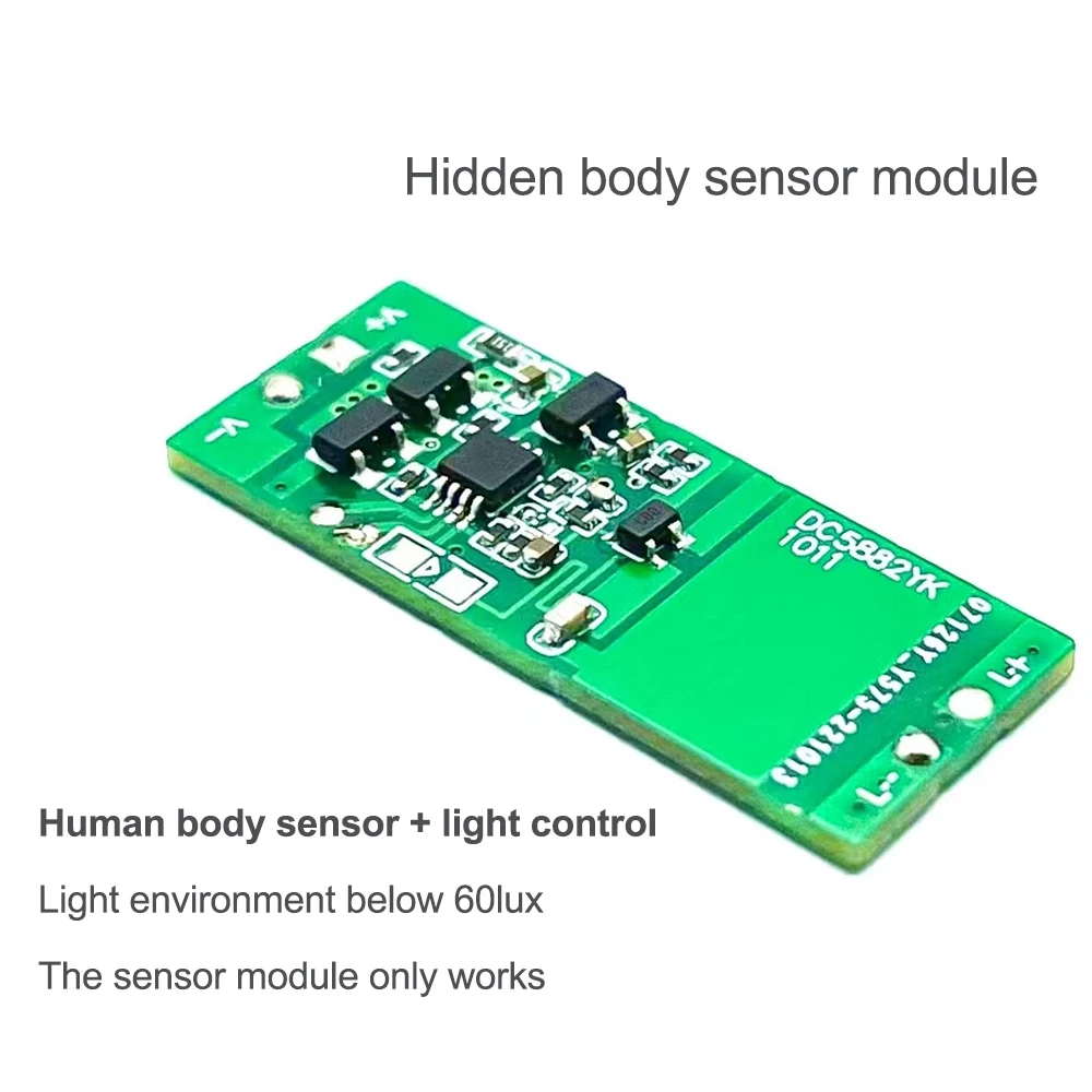 Módulo de Sensor de cuerpo oculto sin agujeros, barra de luz, interruptor de Sensor de movimiento Pir, módulo de interruptor para casa inteligente, 3-4 metros, cc 12V - imagen 3