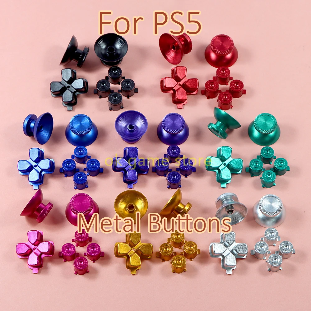 Botón de Metal 7 en 1 para controlador PS5, dirección de aluminio/botón tipo bala para Playstation5 d-pad Cross/botón ABXY/tapas de Joystick - imagen 5