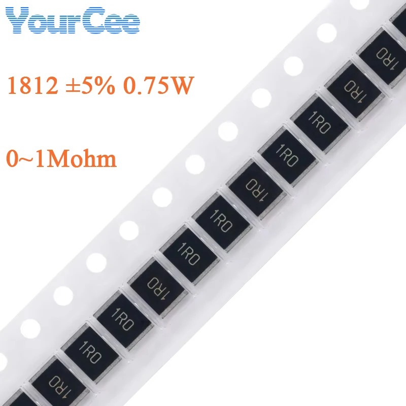 50 unids/lote 1812 ±5% resistencia SMD 0 ~ 1M resistencia 0 1 3,3 3,9 5,6 6,8 9,1 10 20 200 560 680 1K 10K 68K 100K 200K 300K 680K 1M ohm