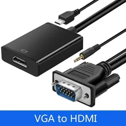 Adaptador VGA a HDMI con Audio – 1080P HD