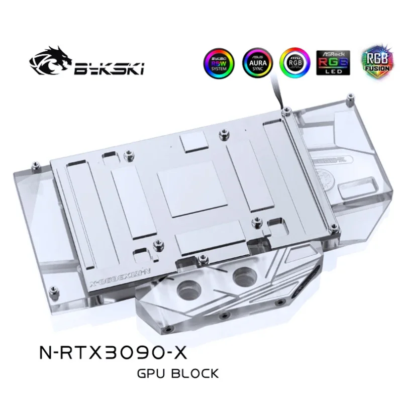 Bykski bloque de agua para nVIDIA RTX3080 3090 edición de referencia tarjeta GPU/bloque de cobre/placa trasera RGB AURA - imagen 2