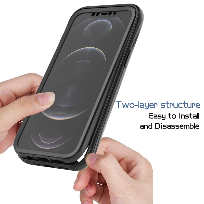 Funda protectora de pantalla con cinturón de cuerpo completo 360 para iPhone 15 11 12 13 14 Pro Max X XSMAX XS XR SE, funda transparente a prueba de golpes para teléfono - imagen 5