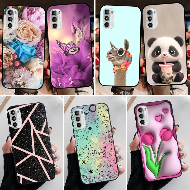Funda bonita de dibujos animados para Motorola Moto G52 4G G82 5G G71S, funda de silicona suave mate para Moto F82 5G G 82, Fundas