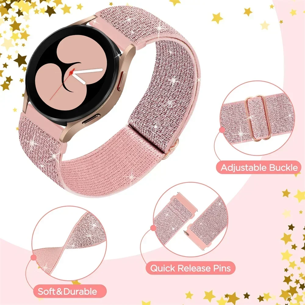 Correa elástica brillante para Samsung Galaxy Watch 7/6/5/pro/4/classic/Active 2 20mm/22mm pulsera del orgullo bohemio Huawei GT 4-3-2 - imagen 4