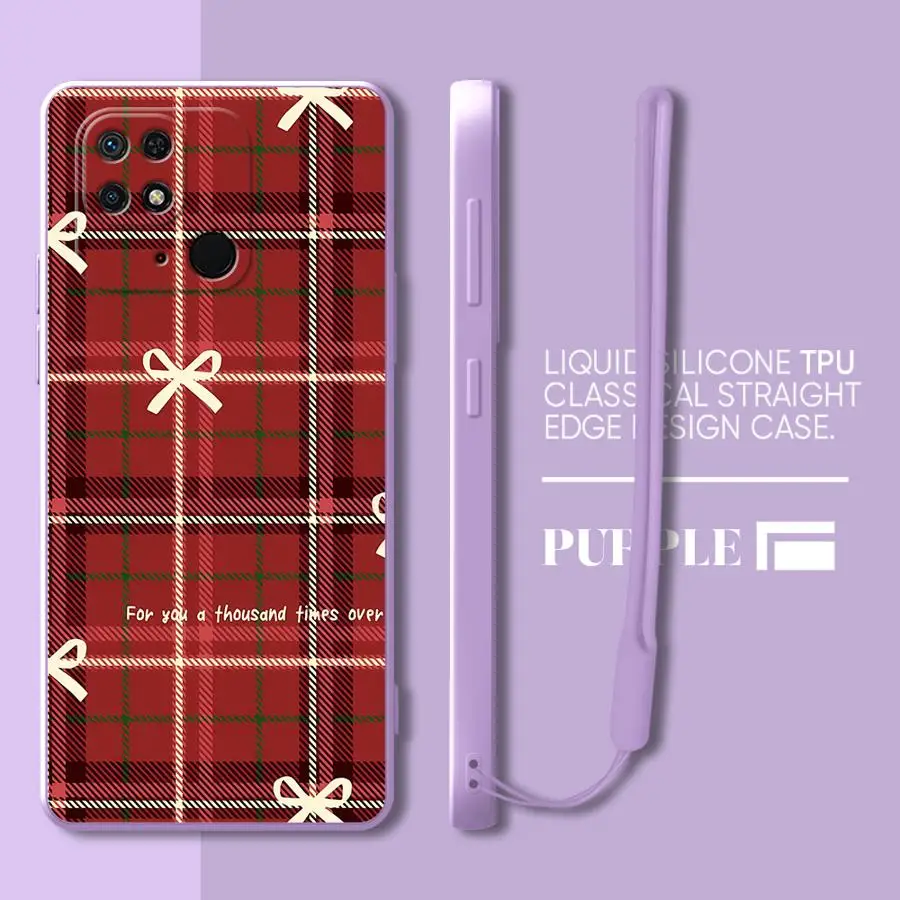 Funda para Xiaomi Redmi K40 K60 10 9 8 13C 14C A2 A3x 12C A1 cubierta suave rejilla roja navideña - imagen 5