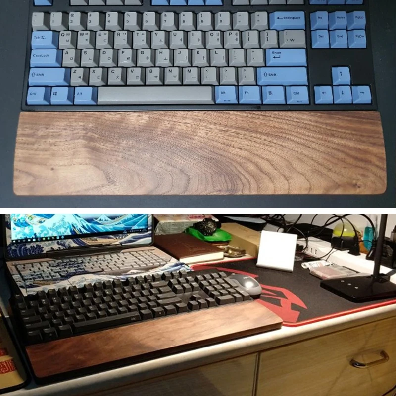 Reposamuñecas Nogal Ergonomico con Alfombrilla Antideslizante Gaming - imagen 2