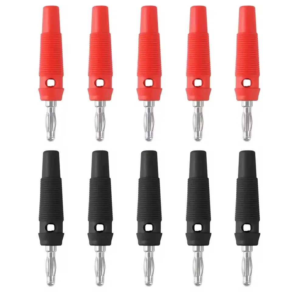 20 piezas 4mm conectores Banana de alta corriente apilables 32A tipo tornillo adaptador de conector Banana sin soldadura