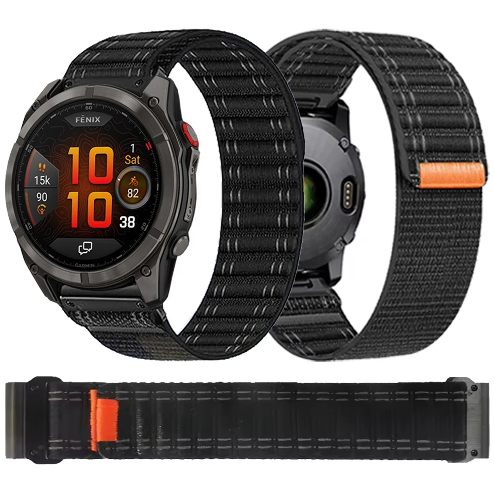 Correa de nailon tejido QuickFit de 22mm y 26mm para Garmin Fenix 8 Pro 47mm 51mm 7 7X 6 6X 5 5X Plus/Enduro 3/Epix Pro Gen 2