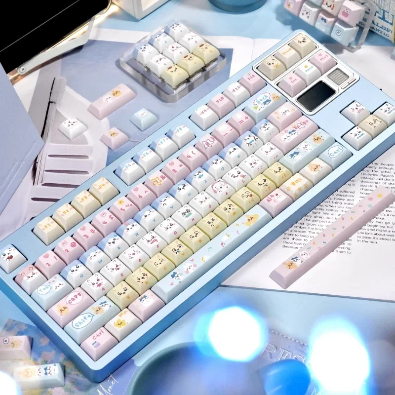 Teclas temáticas Kawaii personalizadas, perfil PBT Kca, bonitas teclas de dibujos animados de Anime, teclas de punto de sublimación de tinte para diseño de teclado para juegos - imagen 2