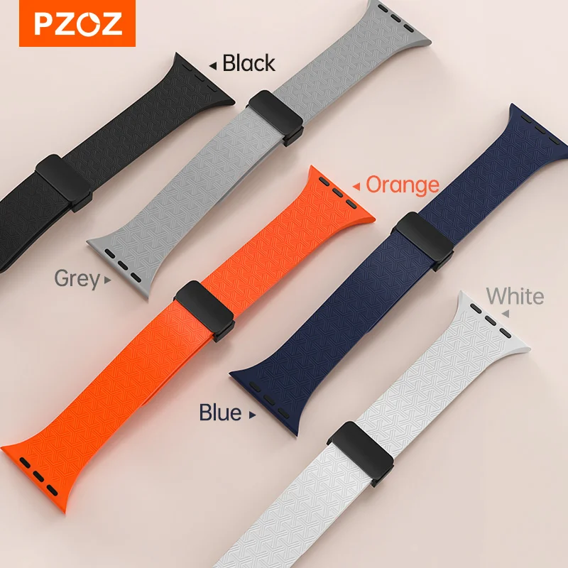 PZOZ correa de cierre plegable para Apple Watch iWatch Series 11 10 9 8 7 6 Ultra 3 2 SE 40 45 44 42 38 49mm pulsera de reloj - imagen 5