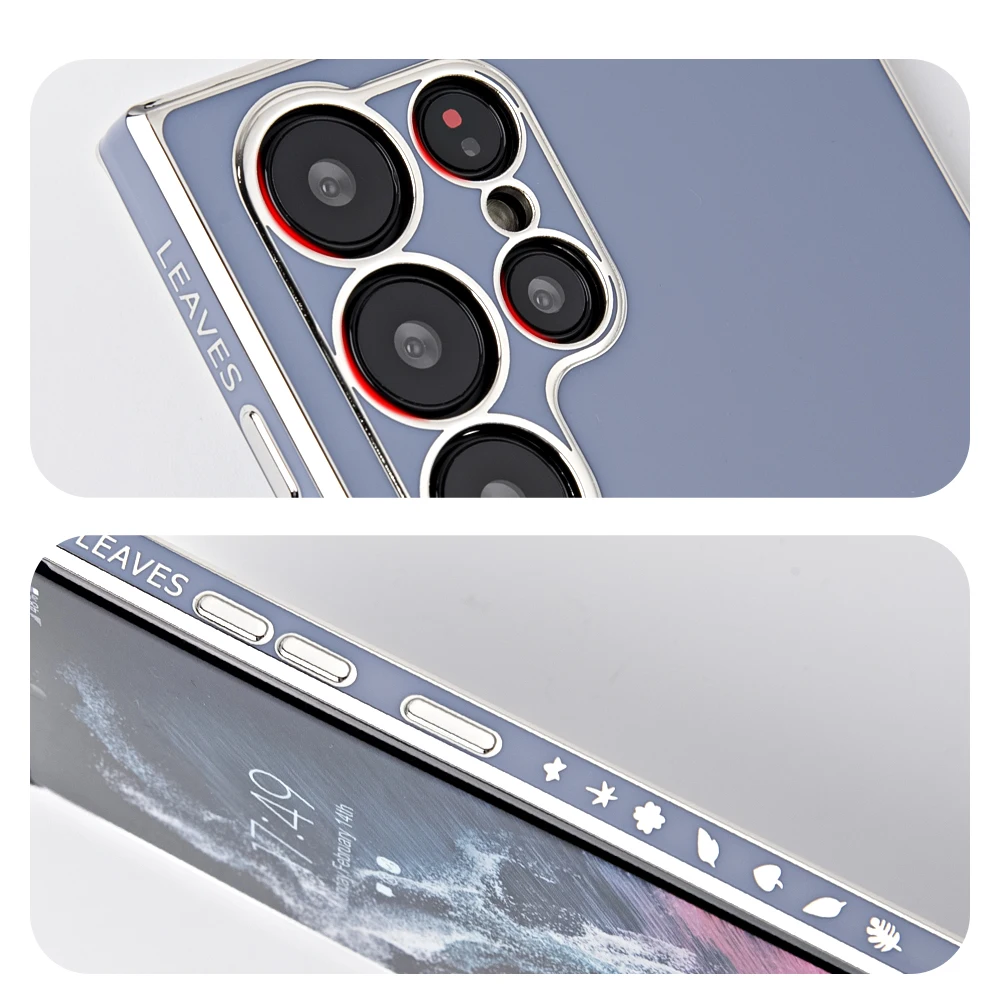 Funda enchapada de hoja de arce para Samsung Galaxy, cubierta suave con cordón, S23, S22, S21 Ultra, S20 FE Plus, A53, A52, A13, A12, A14, A54, A34, A51 - imagen 5