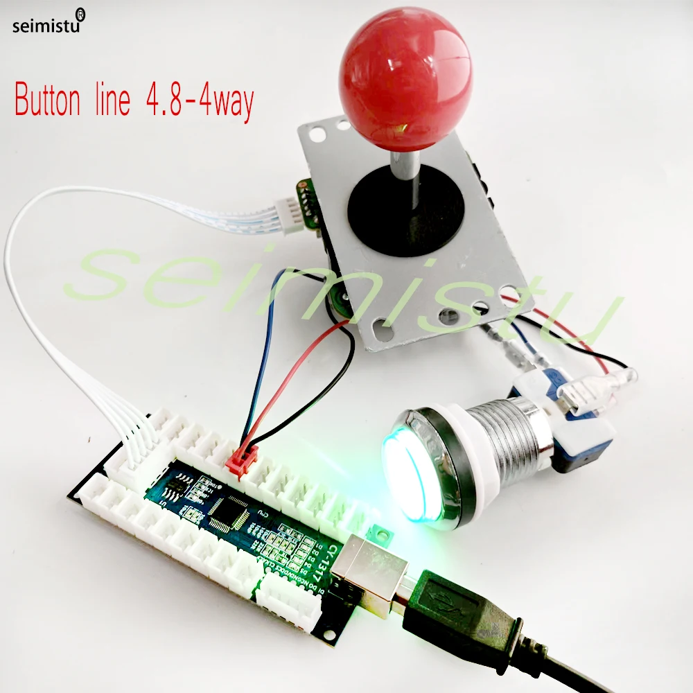 Codificador de Joystick, placa PCB, controlador USB Arcade Zero Delay para PC, PS3, PS4, IOS, 1 reproductor, kit de arcade, codificador USB - imagen 5