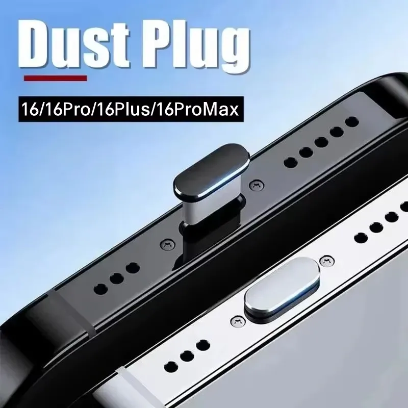 5 uds 17PM tapón antipolvo de Metal para iPhone 17 16 Pro Max Plus USB tipo C puerto de carga tapones tapón tapa de protección tipo C para teléfono móvil - imagen 3