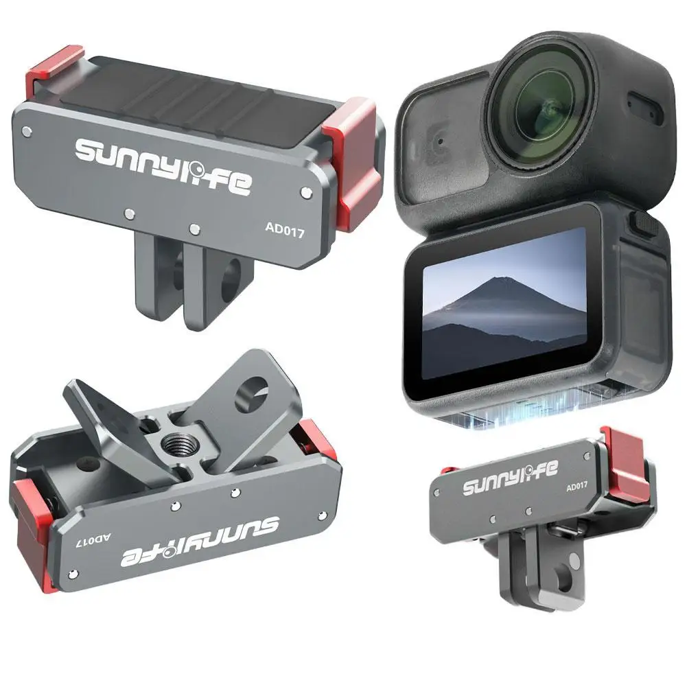 Adaptador magnético de liberación rápida de Metal para Sunnylife, soporte de Base de montaje de extensión plegable para DJI OSMO NANO para DJI Action 5 Pro