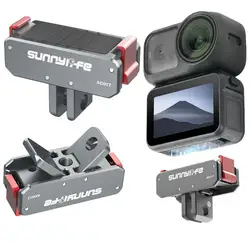 Adaptador magnético de liberación rápida de Metal para Sunnylife, soporte de Base de montaje de extensión plegable para DJI OSMO NANO para DJI Action 5 Pro