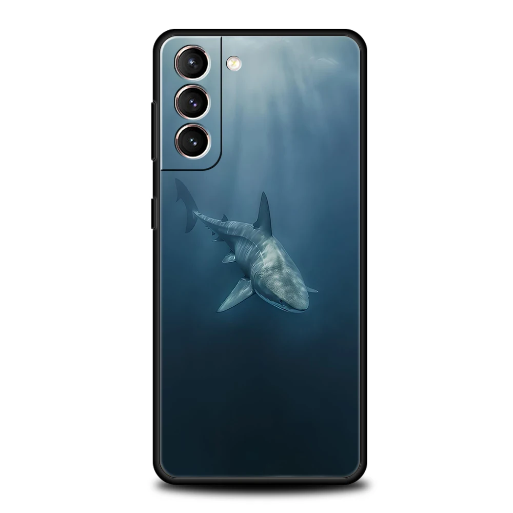 Funda de teléfono con diseño de tiburón y ballena oceánica para Samsung Galaxy S25 S24 S23 S22 Ultra S20 S21 FE 5G S10 S9 Plus S10E, funda suave de TPU - imagen 2