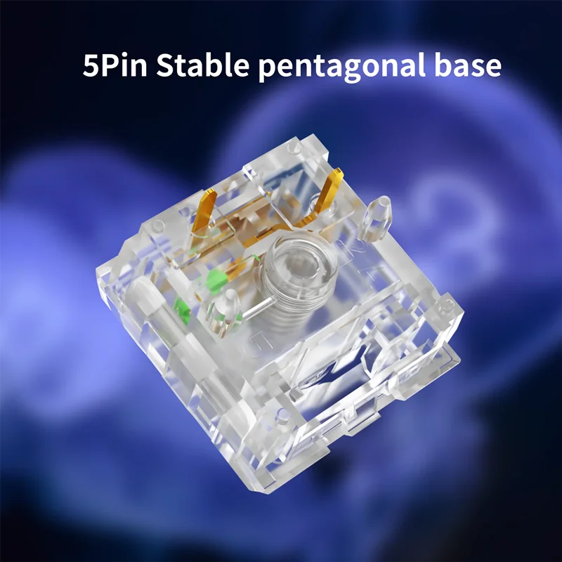 Kailh Box-interruptor de medusas para teclado mecánico, resistente al agua y al polvo, interruptores transparentes lineales de 5 pines - imagen 2