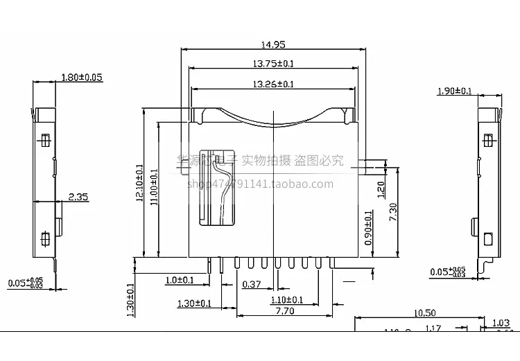 Micro SD TF - Vista del conector de tarjeta
