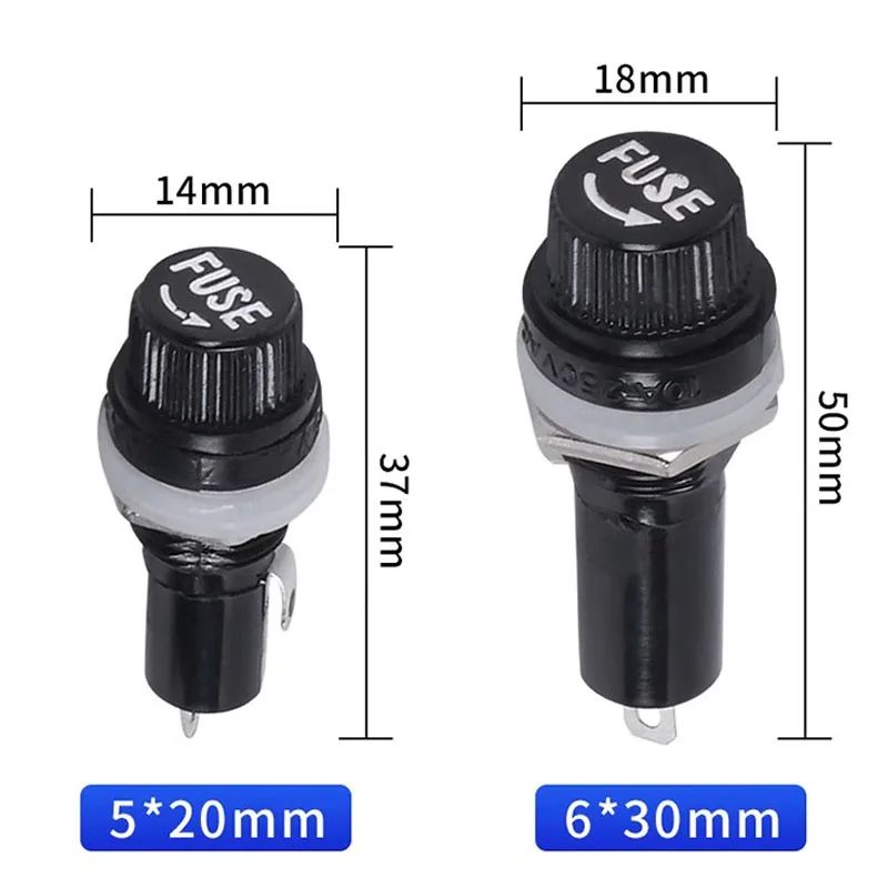 Portafusibles de vidrio de 5x20mm, 6x30mm, 5x20, 6x30, 1 a 10 unidades por lote - imagen 2