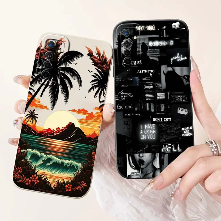 Para Realme X2 XT funda RMX1991 RMX1921 flores de lujo cubierta pintada de caramelo suave TPU funda de teléfono para Realme XT X2 RealmeX2 Pro Shell - imagen 3