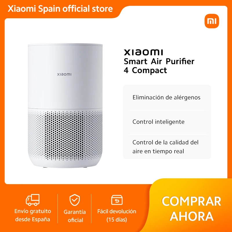 Oficial |   Purificador de aire inteligente Xiaomi 4 compacto, Eliminación de alérgenos |   Control inteligente |   Control de la calidad del aire en tiempo real