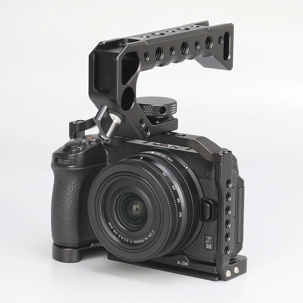 Jaula de cámara FOTGA para Nikon Z 30, placa L de liberación rápida, jaula de aleación de aluminio Z30 con soporte de zapata fría para micrófono y luz LED - imagen 3