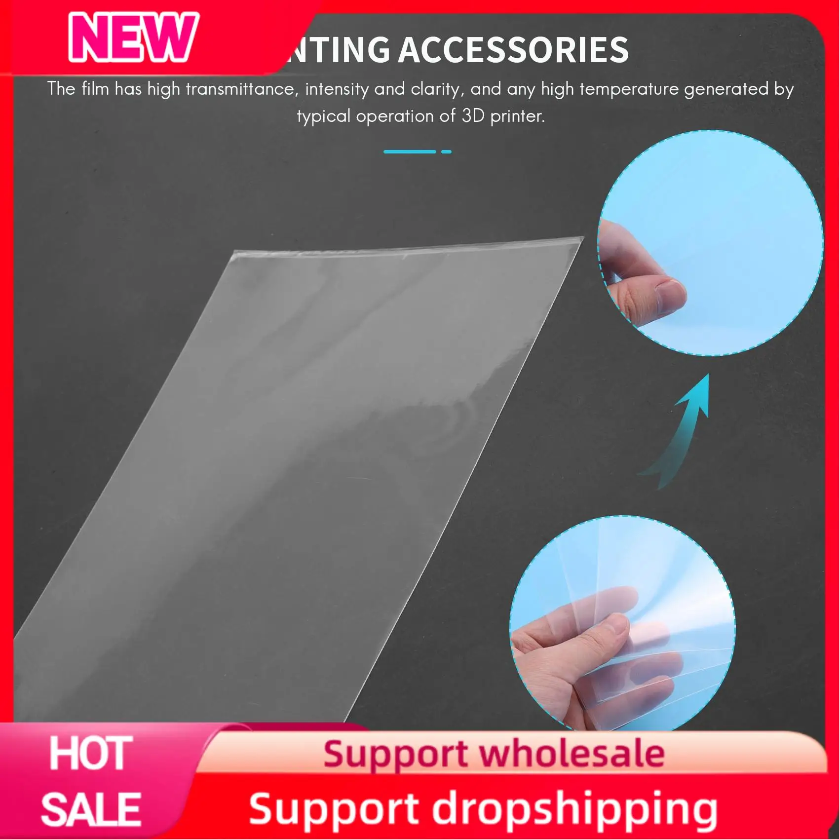 Película de liberación FEP Superior de 3 uds 200X140X0,15 Mm para impresoras UV 3D, resina LCD SLA, con 1 espátula de plástico de repuesto - imagen 4