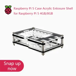 Carcasa Raspberry Pi 5 acrílica transparente anticaídas