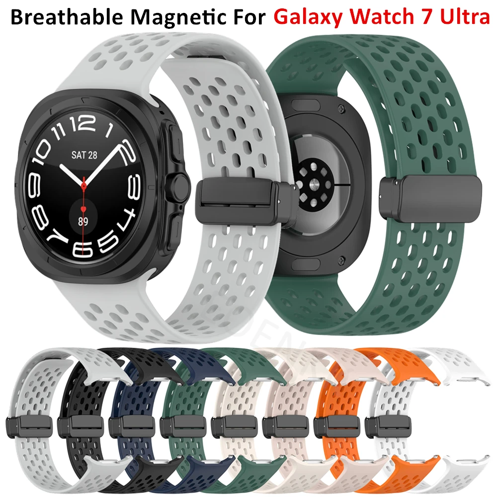 Para Galaxy Watch Ultra Correa pulsera magnética para Samsung Galaxy Watch 7 Ultra 47mm accesorios de correa de reloj de silicona