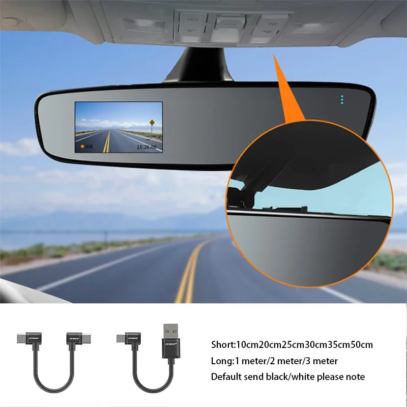 Mini grabadora de coche de 5V de doble ángulo tipo C, 5 pines, Micro USB macho a macho, cable corto de carga, 10cm-50cm, 1m, 2m, 3m, 4m, 5m - imagen 2